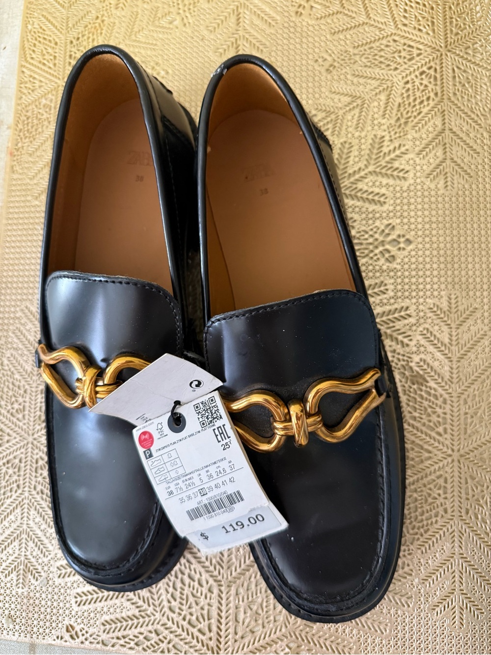 Leather Loafers with Gold Horsebit